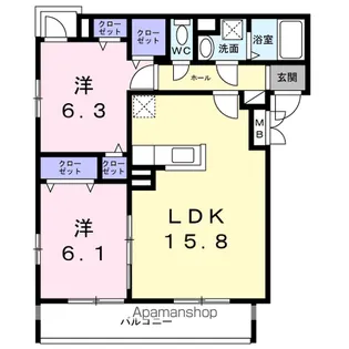 フォルトゥーナ【3階】の間取り