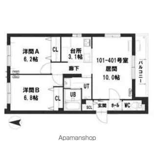 グランメールVilla9.16【3階】の間取り