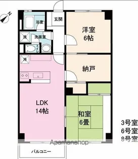 2LDKの間取り画像