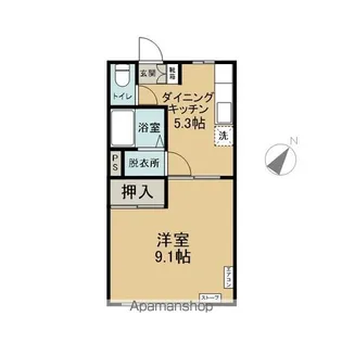 1DKの間取り画像