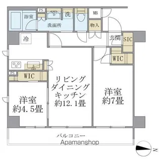 COCOーCHILL KAMEARI【6階】の間取り