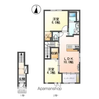ラシュレ【203号室】の間取り