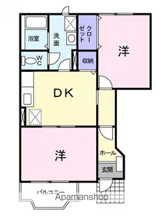 フローリッシュ小中野B【1階】の間取り