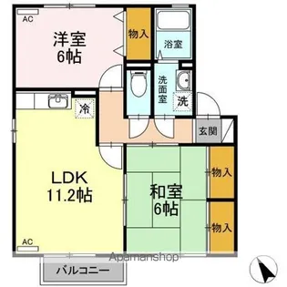 アネックスカガワ A・B棟【2階】の間取り