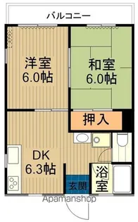 ハイム1.5百槻【201号室】の間取り