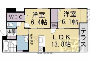 シャーメゾン 西ノ京【101号室】の間取り