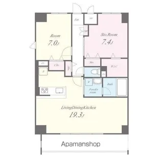 パルファン ドゥ ジョア【10階】の間取り