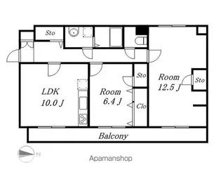 ラフィネ高嶺【6階】の間取り