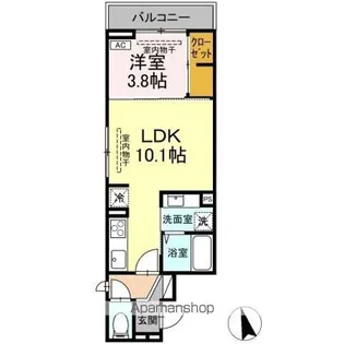 DーROOM中央I【2階】の間取り