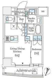パークアクシス横浜阪東橋【8階】の間取り