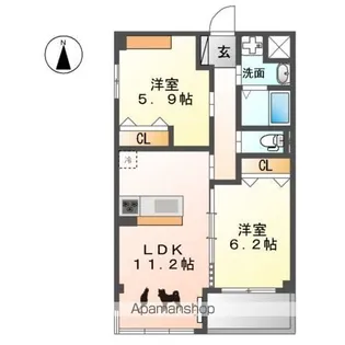 ACROSSタウン【3階】の間取り