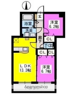 グリーンライフ西南杜【2階】の間取り