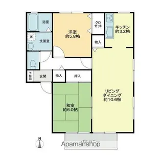 フォブールあじさいC【2階】の間取り