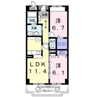 M’Sパーシモン【1階】の間取り