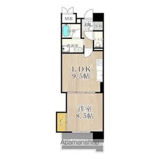 マスターズレジデンス道頓堀Ⅲ【7階】の間取り