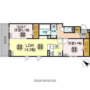 レジデンスヒルトップX XI XI【1階】の間取り