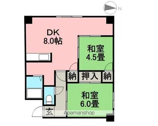 朝日レジデンス【612号室】の間取り
