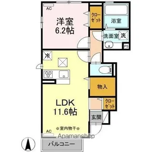 ロイヤルガーデンミノワ C【106号室】の間取り