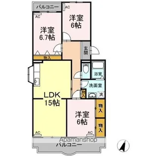 葵ハイツ【3階】の間取り