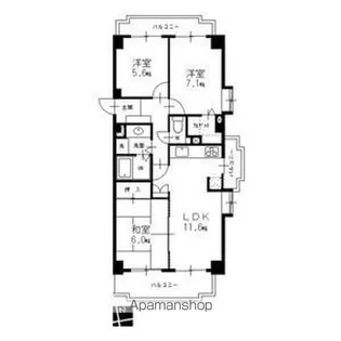 イトーピア正木公園マンション【5階】の間取り