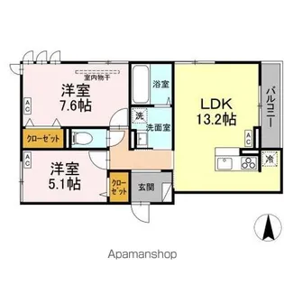 DーROOM七曲I【2階】の間取り