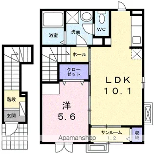 ジーンス舞崎【2階】の間取り