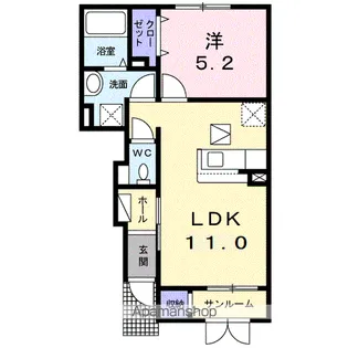 エスプランドルA【1階】の間取り