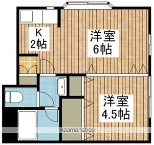 パレスアクアマリン【202号室】の間取り
