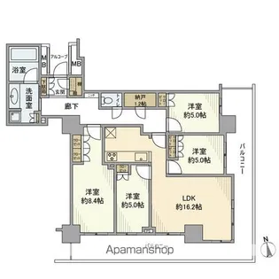 プラウドタワー堺東【1610号室】の間取り
