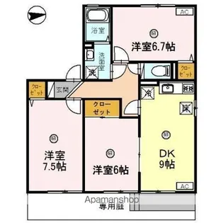 パレーシャルラフォーレ【1階】の間取り