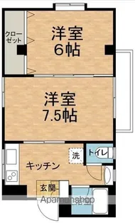 コーポ巾上【300号室】の間取り