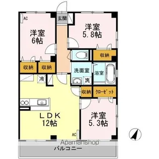 グレイスフルT【3階】の間取り