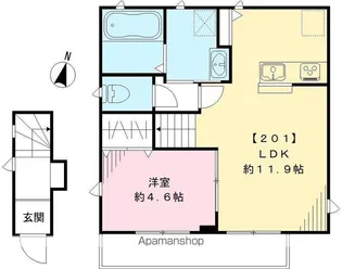 クレストS【201号室号室】の間取り