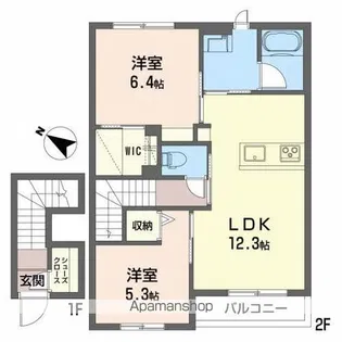 シャーメゾン南町【2階】の間取り