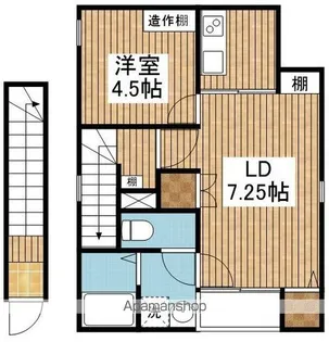 ジュレースカイ東堀【2F号室】の間取り