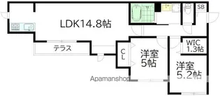 ベルフラワー方南【101号室】の間取り