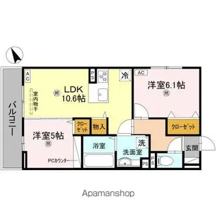 エレガンスビュー【3階】の間取り