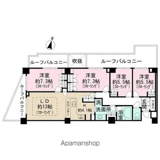 アデニウム玉川学園【3階】の間取り