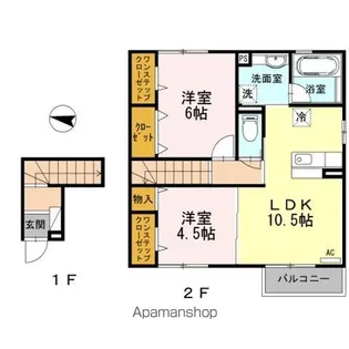 滋賀県草津市東矢倉1丁目【テラスハウス】の間取り
