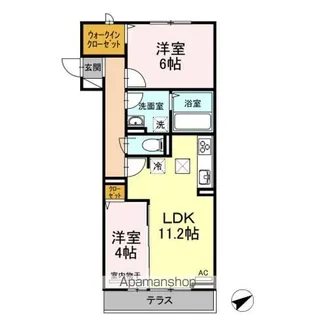 ジェルメII【1階】の間取り