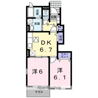 ベル・ソレイユ【1階】の間取り