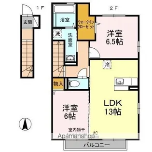 ホワイト バード B棟【2階】の間取り