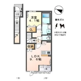 萩原町アパート【2階】の間取り
