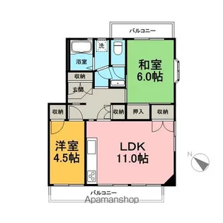 エレガンス門池【401号室】の間取り