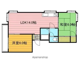 ツインハイツ元町【201号室】の間取り
