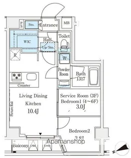 アジールコート山手動坂【3階】の間取り
