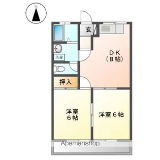 エポックハイムけんせいA・B【1階】の間取り