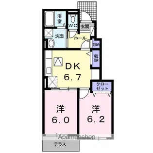 ヴィラセレナーデA【1階】の間取り
