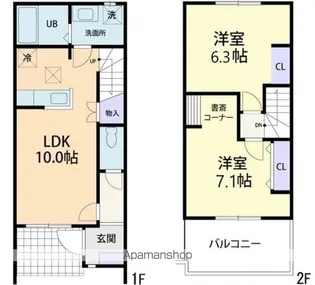 フォーリアテラス B【103号室】の間取り