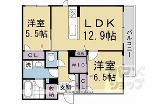 下鴨グリーンボロウ【201号室】の間取り